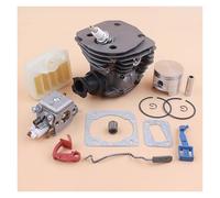 DORFEY Kit filtro aria carburatore pistone cilindro da 45 mm adatto for motosega H-u-s-q-v-a-r-n=a 353 351 350 346 346XP 345 340 e guarnizione collettore di aspirazione