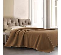 Dorian Home, Coperta 1 Piazza e Mezza 190 x 210, Realizzata con 100% Lana d'Agnello Lambswool, Mantiene un Calore Ottimale del Corpo, 100% Made in Italy, Cammello