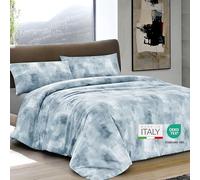 Dorian Home - Set Copripiumino Matrimoniale 250x210 con Sacco Copri Piumino Cotone 100% Puro, Morbido e Certificato + 2 Federe Cuscino Letto 50x80 con Patella di 18 cm, Parure Copripiumino 4 Stagioni