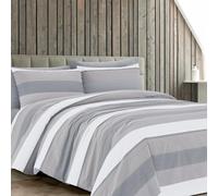 Dorian Home - Set Copripiumino Matrimoniale 250x210 con Sacco in 100% Puro Cotone + 2 Federe Cuscino Letto 50x80 con Patella di 18 cm (Garda Grigio, Una Piazza e Mezza - 200x210 cm)