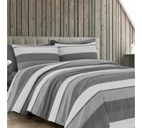 Dorian Home - Set Copripiumino Matrimoniale 250x210 con Sacco in 100% Puro Cotone + 2 Federe Cuscino Letto 50x80 con Patella di 18 cm (Garda Grafite, Matrimoniale Queen - 240x220 cm)