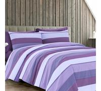 Dorian Home - Set Copripiumino Matrimoniale 250x210 con Sacco in 100% Puro Cotone + 2 Federe Cuscino Letto 50x80 con Patella di 18 cm (Garda Viola, Una Piazza e Mezza - 200x210 cm)