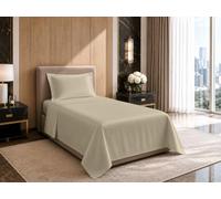 Dorian Home - Set Lenzuola Singolo in 100% Raso di Cotone 300 Fili, Composto da Lenzuolo Sotto con angoli 90x200 cm, Lenzuolo Sopra 160x300 cm e Una Federa 52x82 cm con 3 Volani