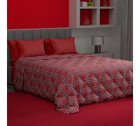 Dorian Home, Trapunta Invernale Matrimoniale in Cotone, Piumone Matrimoniale Double Face, Trapunta Matrimoniale Invernale 270x270 cm Made in Italy (Scozzese Rosso, Singolo 170x270 cm)