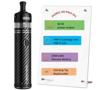Doric 60 Pro Kit 60W Vape 2500 mAh Battery with PnP X Cartridge 5ml fit PnP X Coil- button activation MTL DTL Electronic Cigarette Vaporizer No Nicotine