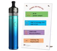 Doric 60 Pro Kit 60W Vape 2500 mAh Battery with PnP X Cartridge 5ml fit PnP X Coil- button activation MTL DTL Electronic Cigarette Vaporizer No Nicotine