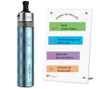 Doric 60 Pro Kit 60W Vape 2500 mAh Battery with PnP X Cartridge 5ml fit PnP X Coil- button activation MTL DTL Electronic Cigarette Vaporizer No Nicotine