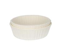 Doric Confezione da 50 fodere in latta per torte, antiaderenti, siliconizzate, per cuocere torte, torte, crostate, fodera rotonda per friggitrice, Made in UK, colore bianco