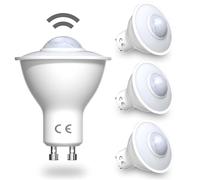 DoRight 4 Pezzi GU10 Lampadina LED con PIR Sensore di Movimento 5W Con Sensore, Bianco Freddo 6000K, Campo di Rilevamento Fino a 7 Metri, per Scale, Garage, Corridoio, Passaggio Pedonale