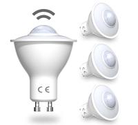 DoRight 4 Pezzi Lampadina del Sensore di Movimento GU10 Riflettore 5W Lampadina LED Attivata dal Movimento Bianco Caldo 3000k Campo di Rilevamento Fino a 7 Metri, Angolo di rilevamento 120 gradi