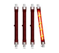 DoRight 4X Lampadina Riscaldatore Rubino 500W R7S, Lampadine Riscaldanti al Quarzo a Infrarossi 118MM 240V R7 Lampada Riscaldatore Alogeno Dimmerabile per Riscaldatore Giardino Interno/Esterno