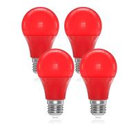 DoRight 9W rosso LED E27 lampadine, A60/A19 colorato lampadina E27 rosso filamento lampada 60W incandescente equivalente non dimmerabile per la casa festa bar Natale decorazione illuminazione (4-Pack)