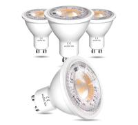 DoRight AC/DC 12V Lampadina LED GU10, 3W Equivalenti a 25Watt Alogeni,MR16 Lampadina GU10 Bianca Calda 3000K 300LM Non Dimmerabile 4 Pezzi