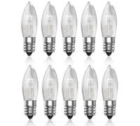DoRight Candela Lampadine E10 3W 34V, Candela Arco Ponte Lampadina MES Ricambio Natale Lampadine Bianco caldo 2800K E10 conico Candela Top Candela Fata Lampada Dimmerabile Senza fiamma (10-Pack)