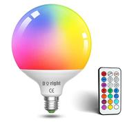 DoRight E27 Lampadina cambia colore, G120 Lampadina RGB Dimmerabile da 10W(Equivalente a 80 W), con telecomando cambia colore, con funzione di memoria, RGB+bianco caldo, confezione da 1