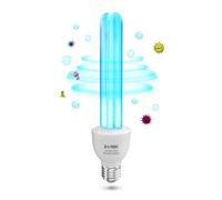 DoRight Lampada UV Ozono E27 25W Lampada Germicida Raggi UVC 254nm con Tubo al Quarzo Brine Ozono Contro Batteri Virus e Acari AC220-240V per Case, Uffici, Ristoranti e Scuola(1 Pezzo)