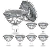 DoRight MR16 GU5.3 Lampadina Alogena, 20W DC 12V Dimmerbile Bianco Caldo 2800K Lampadina Faretto Copertura in Vetro, 320Lumen Equivalenti a 30W Alogena Basso Voltaggio, Confezione de 8