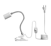Doright Portalampada E27 con Pinza e Interruttore,100W Dimmerabile,360° Regolabile Lampada con Morsetto,Portalampada E27 per Rettili Tartarughe D'acqua,lampada riscaldante per cani(Senza Lampadina)