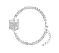 d'origine Bracciale con aquila tedesca, con zirconi e aquila tedesca, catena Germania, gioielli tedeschi da donna, Eine Grösse, Ottone, Zirconia cubica