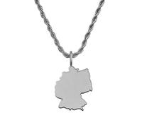 d'origine Collana con mappa della Germania, da uomo, in acciaio inox 316L, 60 cm, ciondolo da 27 mm, sabbiato opaco con contorno lucido, idea regalo per la casa, 60 cm, Acciaio inossidabile, Non