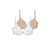 Dorina Angie-2pp-plunge Reggiseno Push up, Nero/Beige, 5D Donna