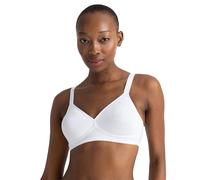 Dorina Bralette Donna Daniela - Senza Ferretto, Copertura Totale, Jersey di Cotone con Fasce a U, Stecche Laterali e Spalline Larghe Regolabili, Bianco