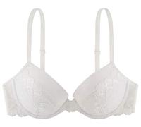 Dorina Claire Reggiseno Demi Donna, Leggermente Imbottito, con Ferretto e Pizzo a Banda Floreale, Tessuto Micro Morbido e Spalline Regolabili, Avorio