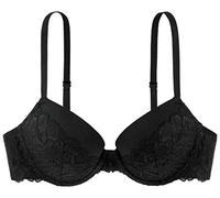 Dorina Claire Reggiseno Super Push-Up Demi, con Ferretto, Coppe Modellate, Micro Fibra Morbida e Dettagli in Pizzo Sensuale, Nero