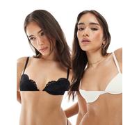 Dorina - Emersyn - Confezione da 2 reggiseni leggermente imbottiti a mezza coppa nero e avorio-Multicolore 1 C