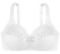 Dorina Georgina Reggiseno in Cotone Senza Ferretto, Copertura Totale con Bordo in Pizzo Sfumato, Sostegno sotto Il Seno e Spalline Regolabili, Bianco