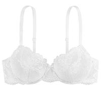 Dorina Lianne Reggiseno Demi Leggermente Imbottito, Coppe Sagomate con Ferretto, Bordo in Pizzo Sfumato e Spalline Regolabili, Bianco