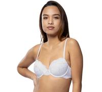 Dorina Lianne Reggiseno Demi Leggermente Imbottito, Coppe Sagomate con Ferretto, Bordo in Pizzo Sfumato e Spalline Regolabili, Bianco