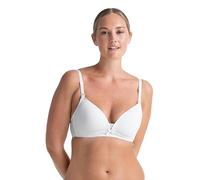 Dorina May Reggiseno Allattamento Senza Ferretto, Coppe Modellate Fodera Cotone, Spalline Regolabili, Bordo Pizzo Delicato, Clip Facili Contatto Pelle a Pelle, Bianco