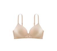 Dorina Michelle Reggiseno Senza Fili Morbido, Leggermente Imbottito, Spalline Regolabili, Dettagli in Pizzo Sottile e Ali in Power Mesh per Comfort e Supporto, Beige