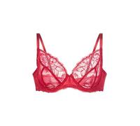 Dorina Perfect Lace Reggiseno a Coppa Intera con Ferretto - Leggermente Imbottito per Forma Naturale - Tessuto Liscio e Supporto Regolabile, Rosso