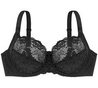 Dorina Philippa Reggiseno con Ferretto, Tessuto Micro Jacquard con Dettagli in Pizzo, Ali U-Back, e Spalline Regolabili per Sollevamento e Supporto, Nero