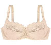Dorina Philippa Reggiseno Donna con Ferretto, Tessuto Micro Jacquard con Dettagli in Pizzo, Ali a U, Elastico Picot Lucido e Fiocco in Raso, Nudo