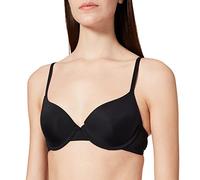 Dorina Reggiseno Donna Adele Demi - Leggermente Imbottito, con Ferretto, Morbido Tessuto Micro con Fascia in Pizzo Floreale, Spalline Regolabili, Fiocco in Raso con Charm Diamantato, Nero