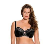 Dorina Celine Reggiseno Non Imbottito con Ferretto, Coppe Modellate, Pizzo Floreale con Fiocco in Raso e Schiena Supportiva in Power Mesh, Nero