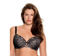 Dorina Reggiseno Donna Celine Demi - Leggermente Imbottito, con Ferretto, Coppe Preformate, Pizzo Floreale, e Fasce a U di Supporto, Nero