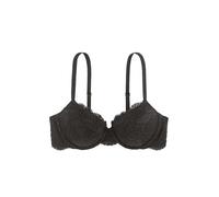 Dorina Reggiseno Donna Lianne Demi - Leggermente Imbottito, Pizzo Floreale con Bordo Festonato, Con Ferretto, Coppe Preformate e fasce in morbido tessuto micro, Nero