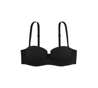 Dorina Michelle Reggiseno Fascia Donna con Ferretto, Leggermente Imbottito, Coppe Modellate, Spalline Regolabili Multi-Way, Spalline Trasparenti Incluse, Nero