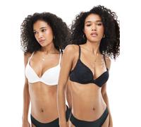 Dorina - Sonia - Confezione da 2 reggiseni in pizzo bianco e nero-Neutro 6 C