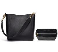 Doris&Jacky Borsa a secchiello in pelle per donna borsa a tracolla e borse medie, 6- Versione con inserto organizer nero