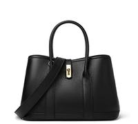 DORIS&JACKY Tote Bag in pelle per donna Designer borsa a tracolla con ampia cinghia, nero, Medium