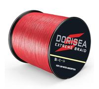 Dorisea, lenza da pesca intrecciata Extreme Braid in 100% Pe, lunghezza 300 metri, test 2,7-136,1 kg (rosso, 113,4 kg/0,80 mm (8 fili))