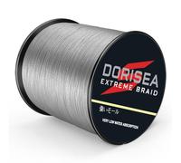 Dorisea, lenza da pesca intrecciata Extreme Braid in 100% Pe, lunghezza 300 metri, test 2,7-136 kg (grigio, 2,7 kg/0,10 mm)