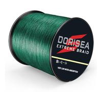Dorisea, lenza da pesca intrecciata Extreme Braid in 100% Pe, lunghezza 300 metri, test 2,7-136 kg (verde muschio, 90,7 kg/0,75 mm (8 fili))