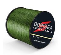 Dorisea, lenza da pesca intrecciata Extreme Braid in 100% Pe, lunghezza 300 metri, test 2,7-136 kg (verde militare, 90,7 kg/0,75 mm (8 fili))