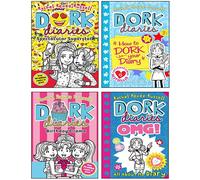 Dork Diaries Series 4 Books Collection Set By Rachel Renee Russell (Birthday Drama!, Spectacular Superstar, Dork Diaries OMG All About Me Diary, Dork Diaries 3 ½ How to Dork Your Diary)